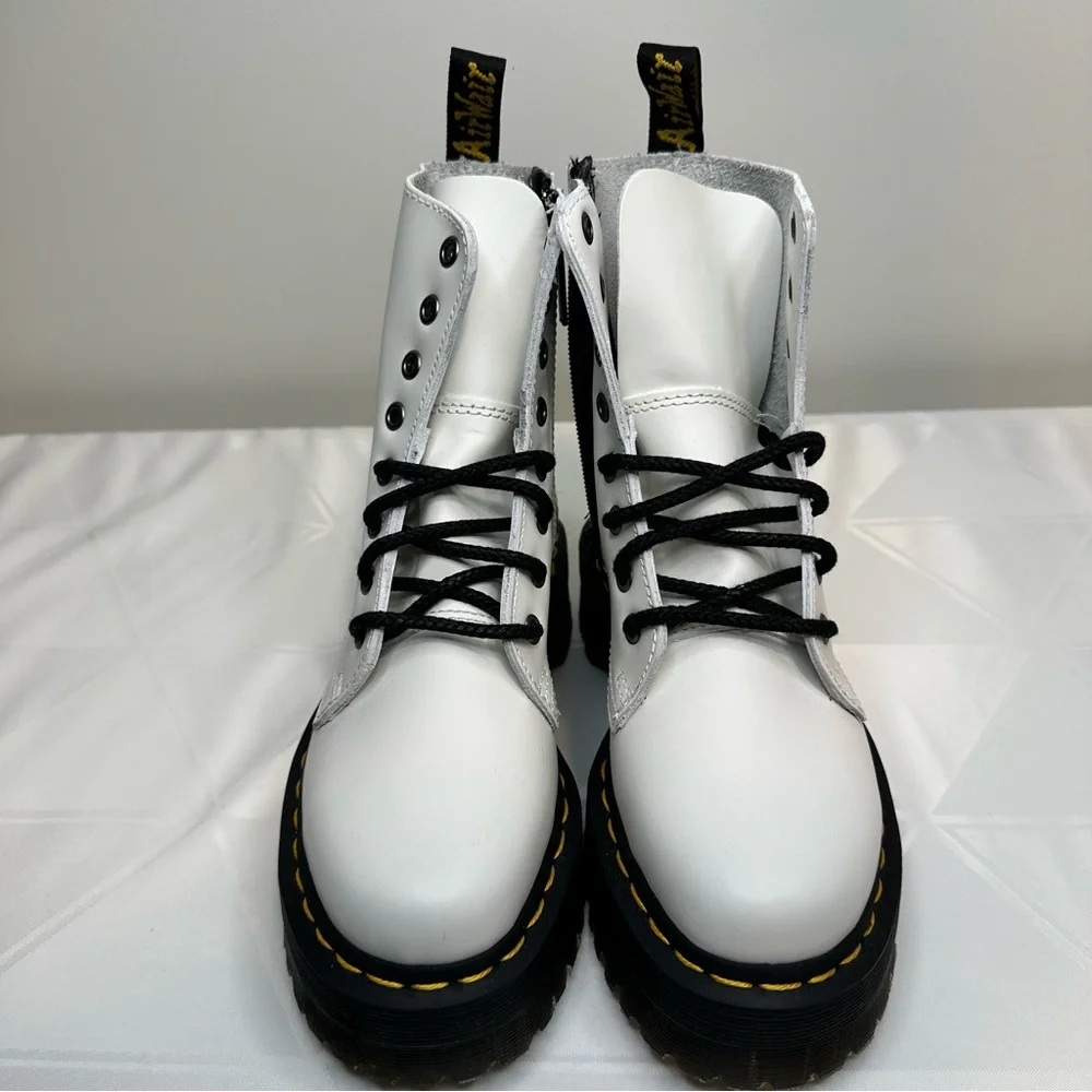 Dr. Martens Jadon Unisex White Leather Platform Boots  Size 4 MSRP $210 NEW - Picture 2 of 8